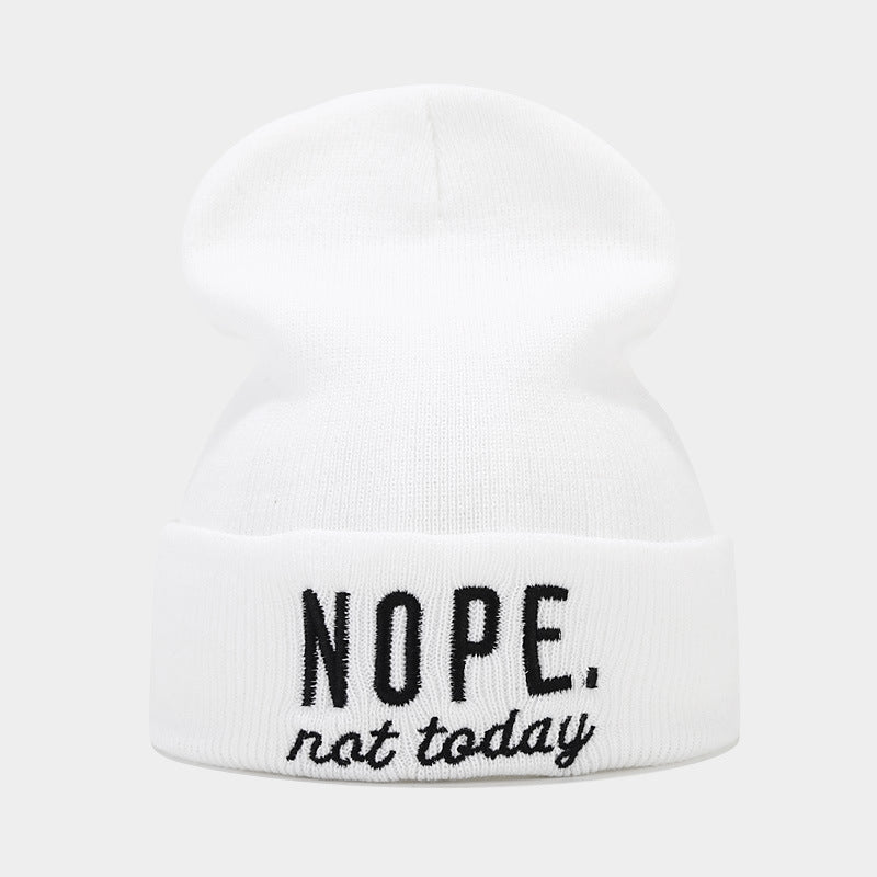 Wholesale Autumn and Winter Letter Embroidery Knitted Beanie